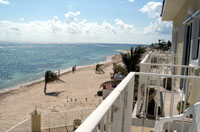 A view of the beach from one of the balconies of a beachfront condo -- towards the west  (TNI Photo)